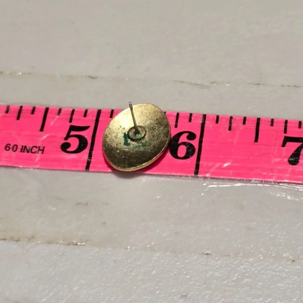 Vintage 1980s Unicorn Cloisonne Enamel Oval Earrings - Picture 2 of 2